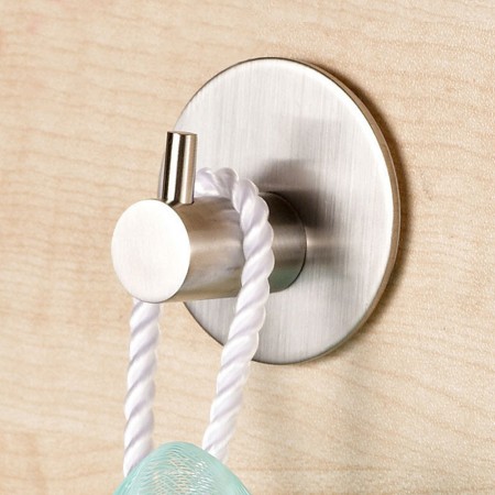 Meidong Stainless Steel Vacuum Suction Cup Hooks Shower Holder - Removable Bathroom Shower Hook Suction Towel Rack and Kitchen Organizer for Towel Hook, Bathrobe and Loofah